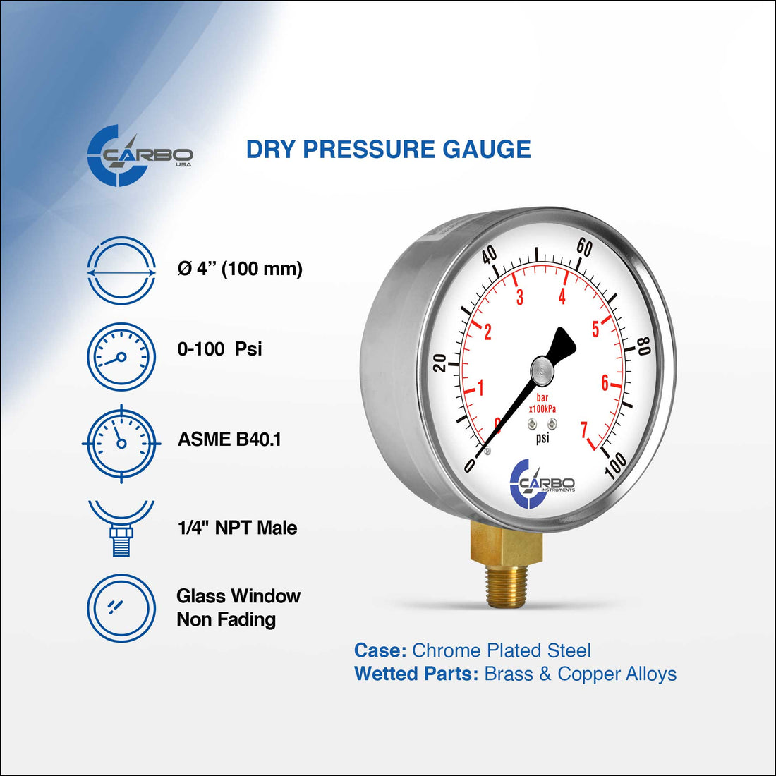 Dry Pressure Guage  (4" : D40 Series)