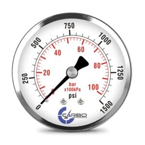 2-1/2" Pressure Gauge, Stainless Steel Case, Chrome Plated Brass Connection, Dry