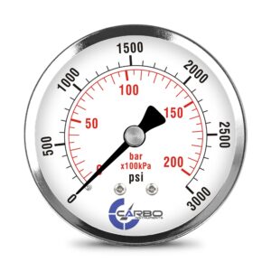 2-1/2" Pressure Gauge, Stainless Steel Case, Chrome Plated Brass Connection, Dry