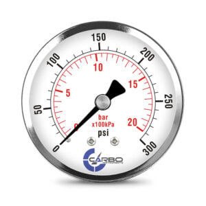 2-1/2" Pressure Gauge, Stainless Steel Case, Chrome Plated Brass Connection, Dry