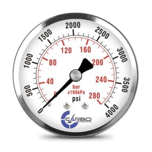 2-1/2" Pressure Gauge, Stainless Steel Case, Chrome Plated Brass Connection, Dry
