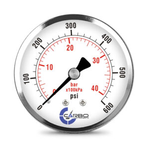 2-1/2" Pressure Gauge, Stainless Steel Case, Chrome Plated Brass Connection, Dry