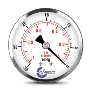2-1/2" Pressure Gauge, Stainless Steel Case, Chrome Plated Brass Connection, Dry