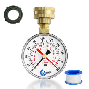 2-1/2" Water Pressure Test Gauge, Female Hose Thread, Rust-Free Corrosion-Resistant Case, Brass Connector