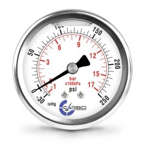 2-1/2 inch liquid filled pressure gauge